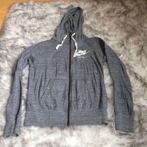 Grey Nike Zip Up Hoodie